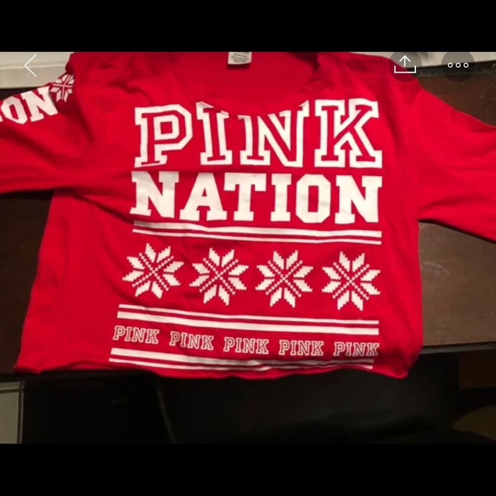 VS pink long sleeve crop top